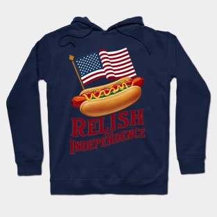Relish the Independence: American Hot Dog and Patriotic Colors Hoodie